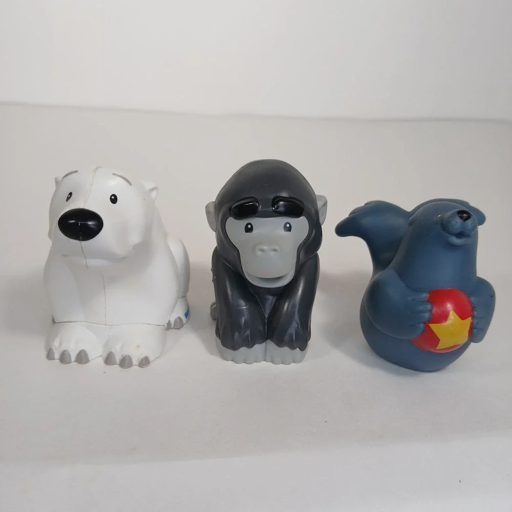 Fisher Price Little People Polar Bear Seal & Gorilla - Zoo Animal Lot Of 3